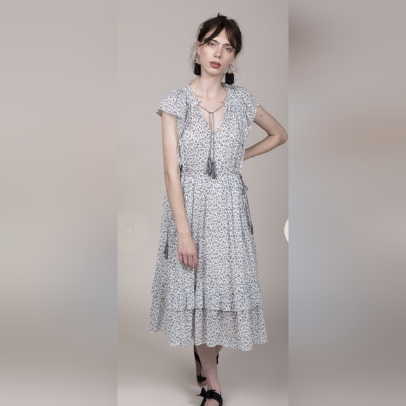 Ulla Johnson Anja Midi Dress In Porcelain Size 8 - Picture 7 of 9